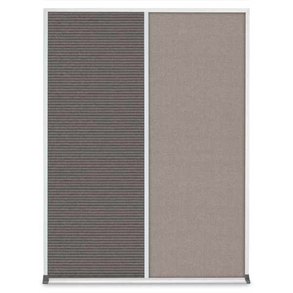 United Visual Products Double Door Radius Corkboard, 48"X36", B UV8003-BRONZE-MEDGRY - main